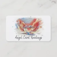 *~* Artsy Pastel Heart Angel Wings AP78 QR Business Card