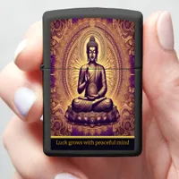 Buddha in a peaceful lotus garden zippo lighter