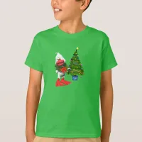 Cute White Christmas Duck Wearing a Wreath T-Shirt