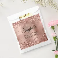 Glittery Rose Gold Foil Graduation Favor Bag