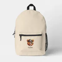 Captain Bear Printed Backpack