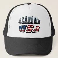 Alabama Picture and USA Flag Font Trucker Hat