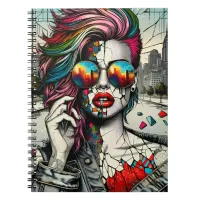 Grunge Art | Fractured Woman Abstract Notebook