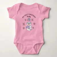 My First Christmas Snowman Snowflakes Baby Tee