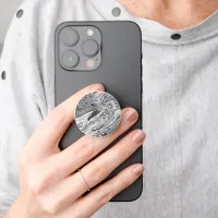 Cute Modern Elegant Grey Marble PopSocket