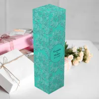 Elegant Romantic Daisies Floral Turquoise Wedding Wine Box