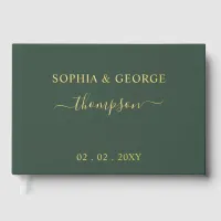 Elegant Modern White and Gold Wedding Foil Guest Book