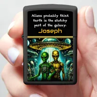 Aliens at Area 51 Night Sky Zippo Lighter