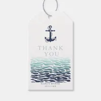 Blue Wave Anchor Wedding Thank You Wave ID836 Gift Tags