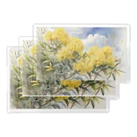 National Flower Australia Golden Wattle | set Acrylic Tray