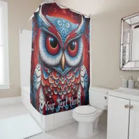 Cosmic Owl: Vibrant Wisdom Shower Curtain