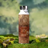 Rustic Cottage Copper Brown Abstract Water Bottle