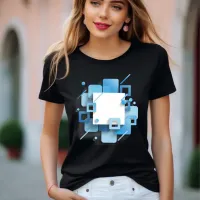 Expressive Elegance: Blue Abstract T-Shirt