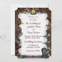 Steampunk Pocket watch Wedding Invitations