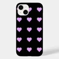 Goth Black and Pink Heart Design Case-Mate iPhone 14 Case