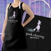 Custom Cleaning Service Name Blk+ Iridescent Staff Apron