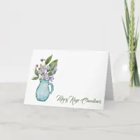 Watercolor Purple Sweet Pea Flowers Note Card