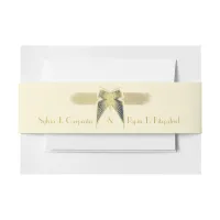 Art Deco Butterfly Monogram Golden Wedding Invitation Belly Band