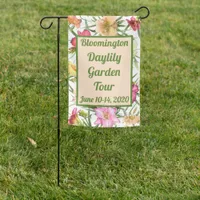 Garden Event Party Daylilies Floral Design Custom Garden Flag