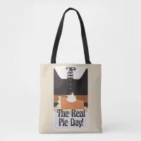 The Real Pie Day Funny Thanksgiving Cartoon Tote Bag