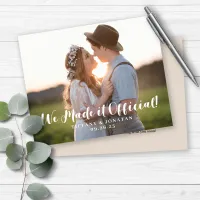 BUDGET We Made it Official Elopement Announcement