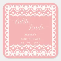 Mexican Papel Picado Cielito Lindo Baby Shower Square Sticker