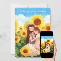 Mom and me | Sunflowers | Mother's Day Holiday Card