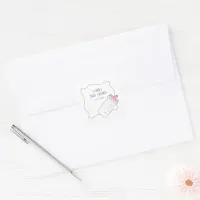 Cute Baby Bottle Hand Drawn Watercolor Baby Shower Square Sticker