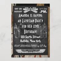 Chalkboard Egyptian Themed Party Invitation