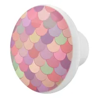 Cute Pink Mermaid Scales Ceramic Knob