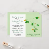 Celebrate St. Patrick's Day With Us!" Party Invita Invitation