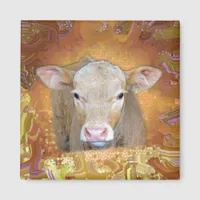 Fun and cute little calf with big eyes magnet