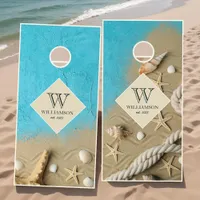 Rustic Summer Beach House Cornhole Set