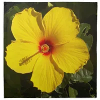 Yellow Hibiscus Tropical Flower Napkin