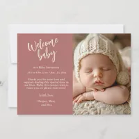 Wildflowers Pink Floral Sweet Baby Girl Birth Announcement