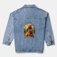 Bear Eating Honey From A Honeycomb Denim Jacket