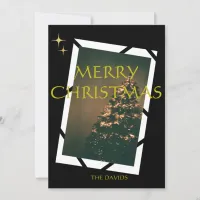 Modern Trendy Dark Dusky Photo Christmas Holiday Card