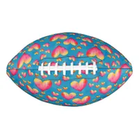 Multicolored Watercolor Hearts Football