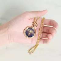 Sunrise Over The Ocean Gold Necklace Watch