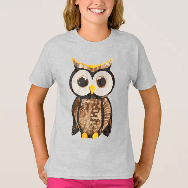 Wood - Owl with big eyes T-Shirt
