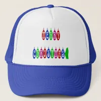 Colorful Merry Christmas Ornament Font Trucker Hat