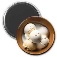 Bowl of Vanilla Ice Cream Food Magnet