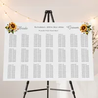 Country Sunflower Wedding Seating Chart Foam Board