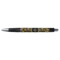 Monogram Black Gold Classy Elegant Pattern Pen