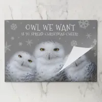 Owl We Want Spread Christmas Cheer Snowy Owls Paper Pad