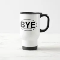 Funny BYE Euro Sticker Style Snarky Design Travel Mug