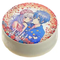 Floral Anime Themed Personalized Wedding Chocolate Covered Oreo