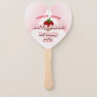 Pink Berry Sweet Strawbery Birthday Girl Photo Hand Fan