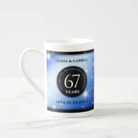 Elegant 67th Star Sapphire Wedding Anniversary Bone China Mug