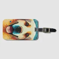 Happy Golden Retriever Luggage Tag